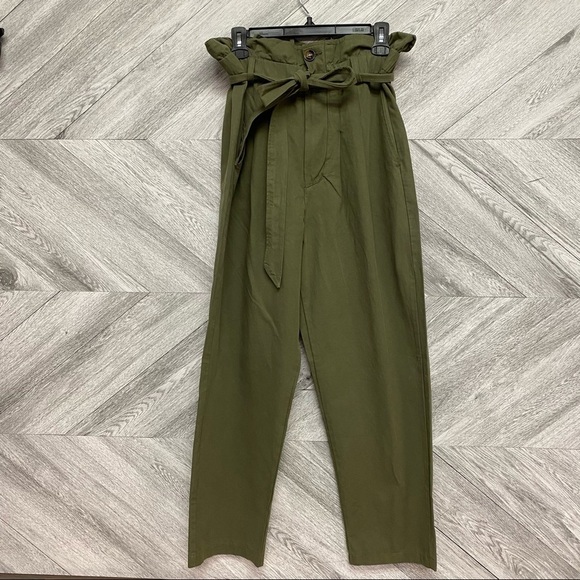 7 For All Mankind Olive Green Paperbag Waist Pants - Picture 5 of 10
